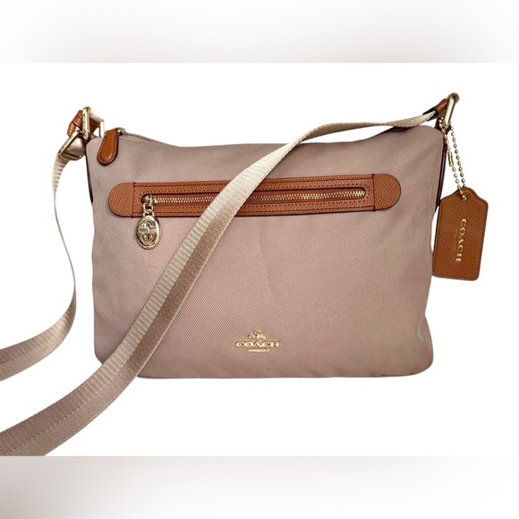 Coach Canvas Tan Leather Sawyer Crossbody - Picture 3 of 14